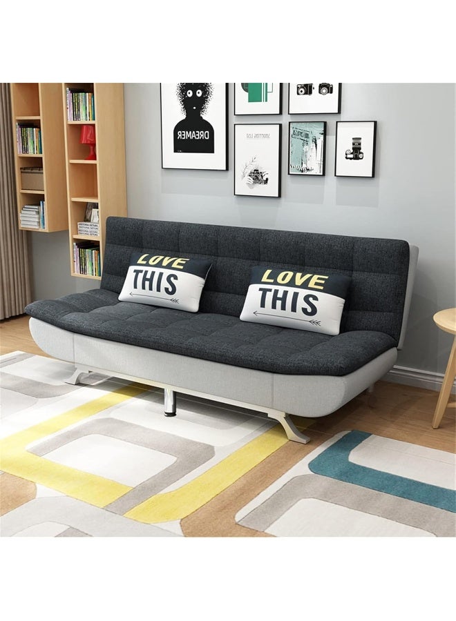 Sofa Bed FUTON Folding Convertible for Living Room, Office & Guest Room (Dark Grey)
