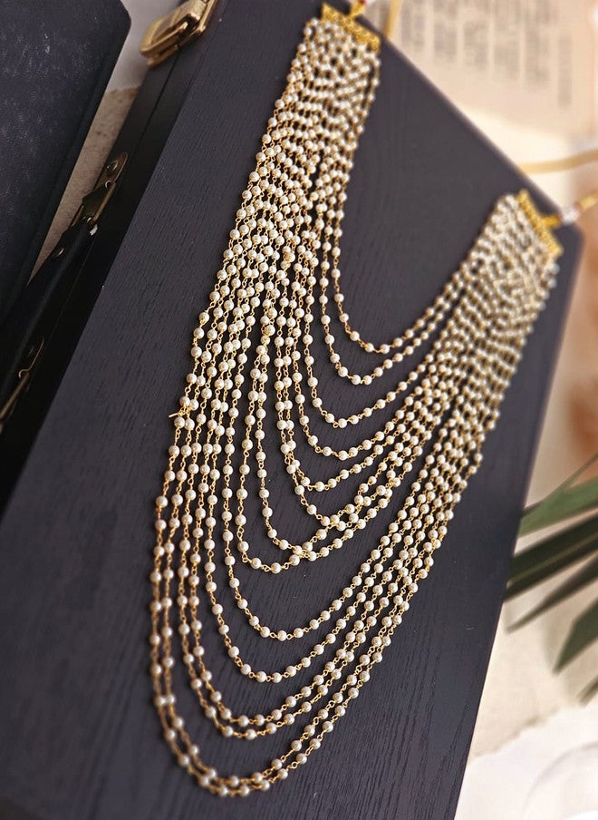 Binnis Wardrobe Gold-Plated Pearl Beaded Layered Necklace - Image 4