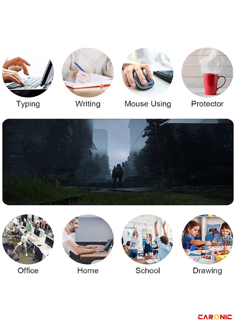 CARONIC - Large Gaming Mouse Pad with Superior Micro Weave Cloth Extended Desk Mousepad with Stitched Edges Non-Slip Base Water Resist Keyboard Pad For Gamer And Office Home TLO 244 - Image 1