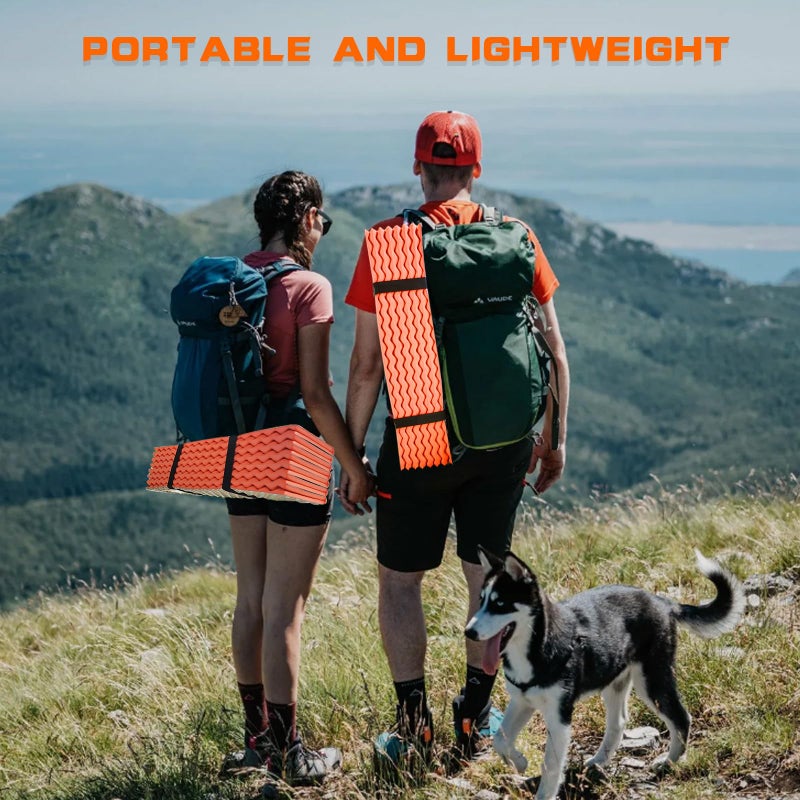 TIYURENER Closed Cell Foam Sleeping Pad,Folding Sleeping Pad Backpacking,Moisture-Proof Foldable Sleeping Pad, Lightweight,Sleeping Mat for Camping Hiking Backpacking Car Camping Mats (Orange) - Image 3