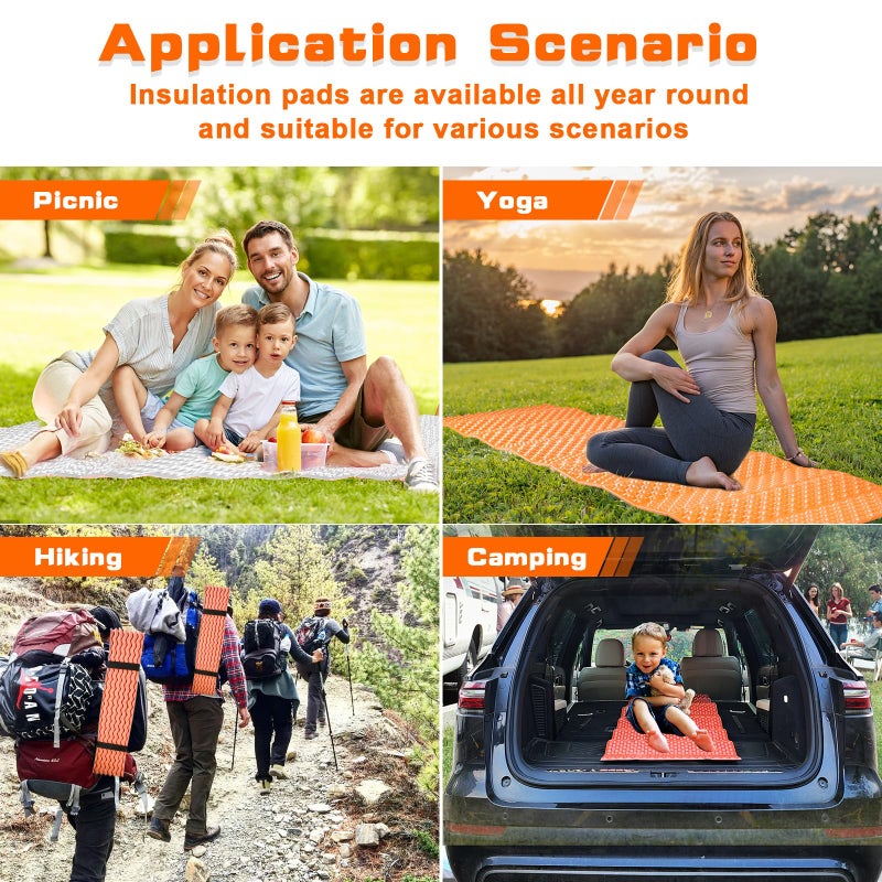 TIYURENER Closed Cell Foam Sleeping Pad,Folding Sleeping Pad Backpacking,Moisture-Proof Foldable Sleeping Pad, Lightweight,Sleeping Mat for Camping Hiking Backpacking Car Camping Mats (Orange) - Image 5