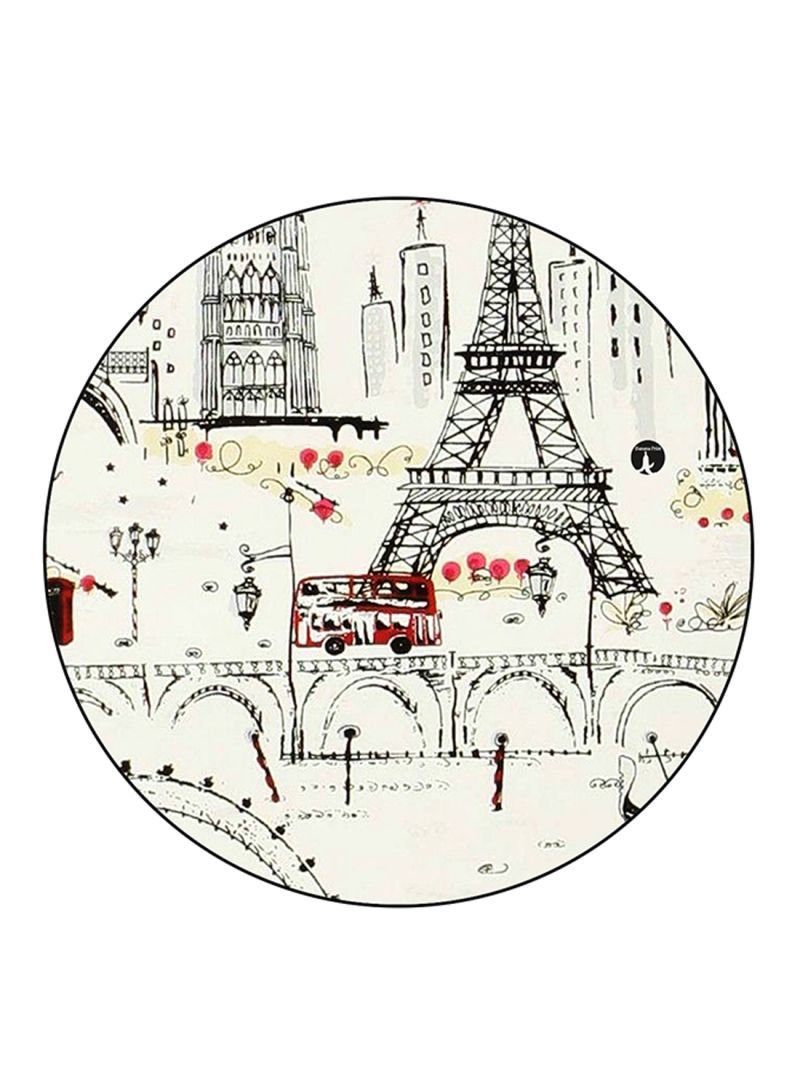 The Eiffel Tower Printed Mouse Pad Round  Multicolour