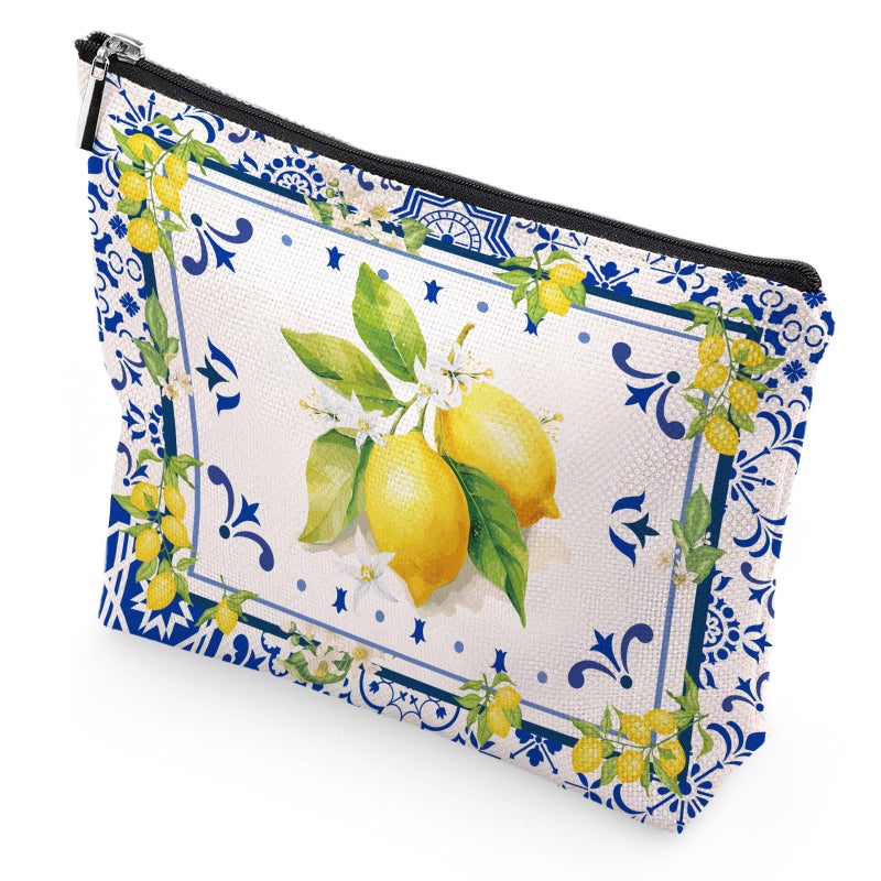 Sitsink Amalfi Coast Souvenir - South Italy Travel Makeup Bags, Lemon Themed Party Gifts for Girls Bachelorette Besties Bridesmaid, Italy Vacation Trip Cosmetic Pouch - Image 2