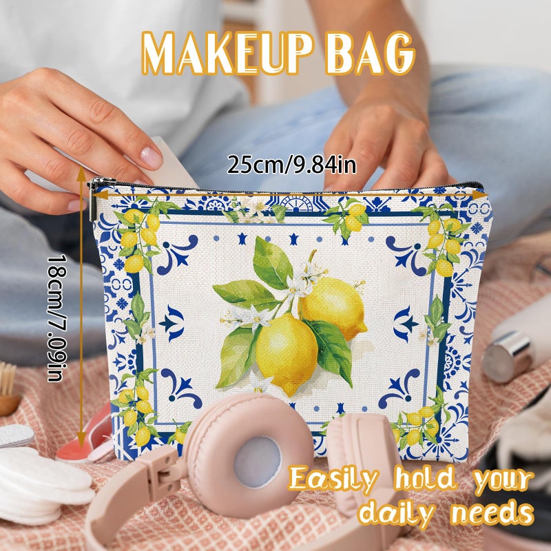 Sitsink Amalfi Coast Souvenir - South Italy Travel Makeup Bags, Lemon Themed Party Gifts for Girls Bachelorette Besties Bridesmaid, Italy Vacation Trip Cosmetic Pouch - Image 5