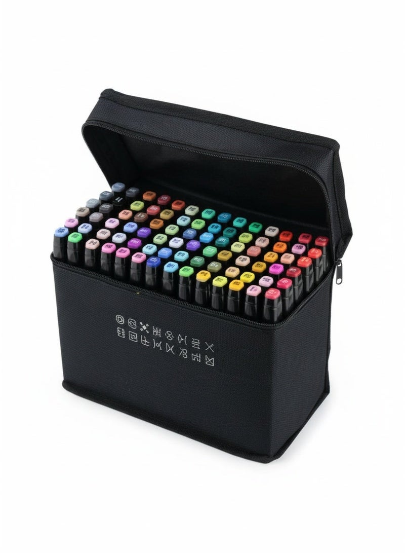 80 Colors Professional Twin Tip Alcohol Art Markers Set with Storage Bag Graphic Manga Design Pens for Artists & Illustrators - Image 1