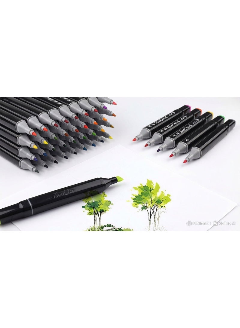 80 Colors Professional Twin Tip Alcohol Art Markers Set with Storage Bag Graphic Manga Design Pens for Artists & Illustrators - Image 4