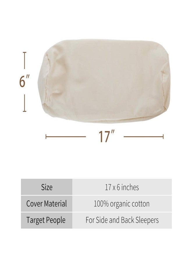 Lofe Organic Cotton Pillow Case - One Pack 17''×6'' Cylindrical Pillow Cover - 300 TC Thread Count - Soft and Breathable - Off White - Image 3