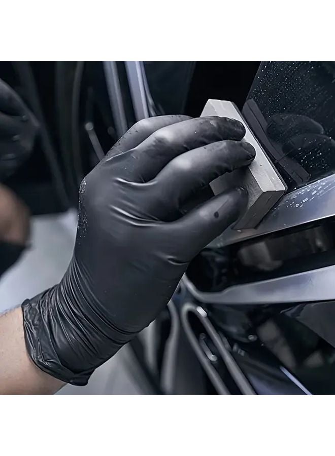 Black Nitrile Gloves M Oil Resistant Odorless All Purpose for Dishwashing Hairdressing - Image 2