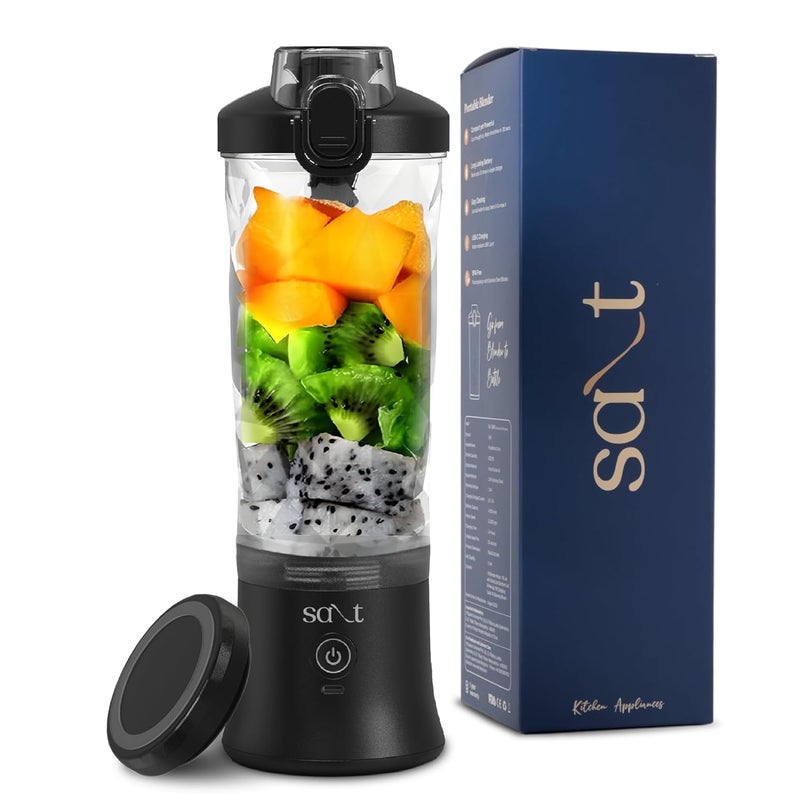 Salt PureBlend Ultra Portable Blender for Smoothies Protein Shakes Crushing Ice 4000 mAh Battery USBC Rechargeable 230W Motor with Turbo Mode 600ml Black - Image 1