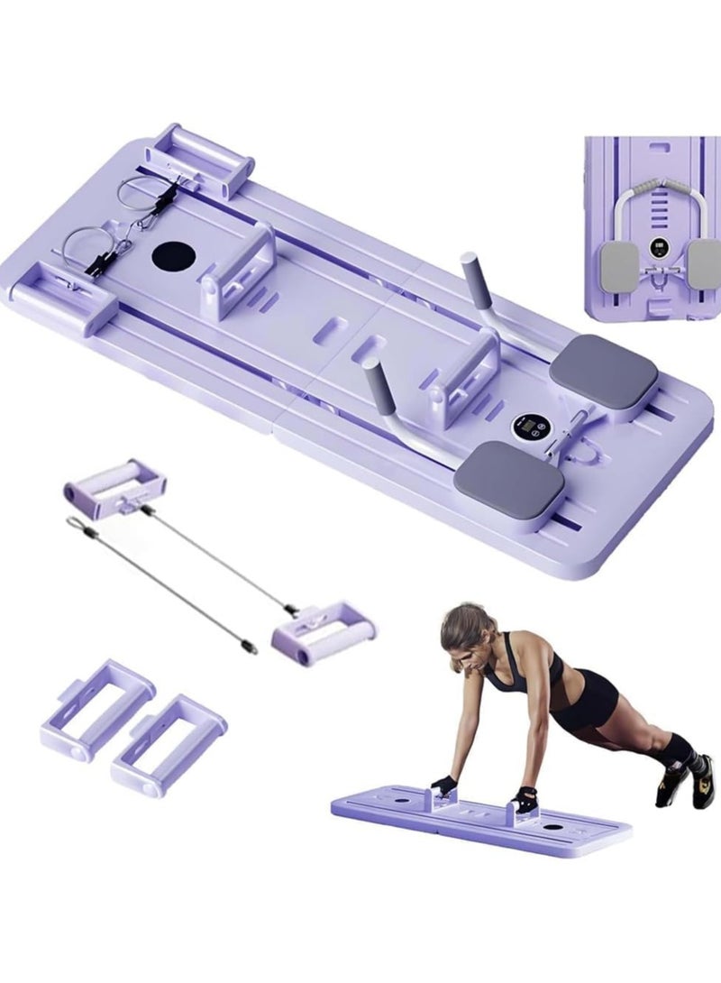 Arabest Pilates Board, Pilates Reformer Set, 5 in1 Pilates Reformer Machine with Timer, Multi-Purpose Foldable Pilates Reformer Board for Home, Pilates Sliding Board for Home Women Men - Image 1