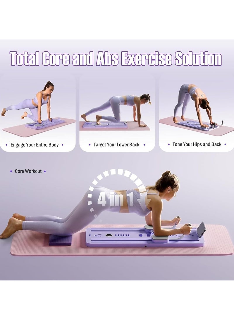 Arabest Pilates Board, Pilates Reformer Set, 5 in1 Pilates Reformer Machine with Timer, Multi-Purpose Foldable Pilates Reformer Board for Home, Pilates Sliding Board for Home Women Men - Image 2