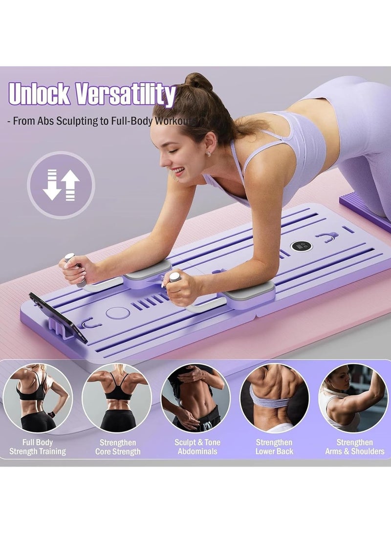 Arabest Pilates Board, Pilates Reformer Set, 5 in1 Pilates Reformer Machine with Timer, Multi-Purpose Foldable Pilates Reformer Board for Home, Pilates Sliding Board for Home Women Men - Image 5