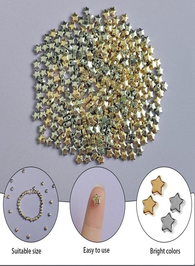 ZYYC 400 Pieces Star Shape Spacer Beads, Star Spacer Beads, Star Beads, Star Beads, 6mm Star Spacer Beads, Spacer Beads Star, Large Hole Star Loose Beads, Star Spacer Beads Accessories (Silver) - Image 3
