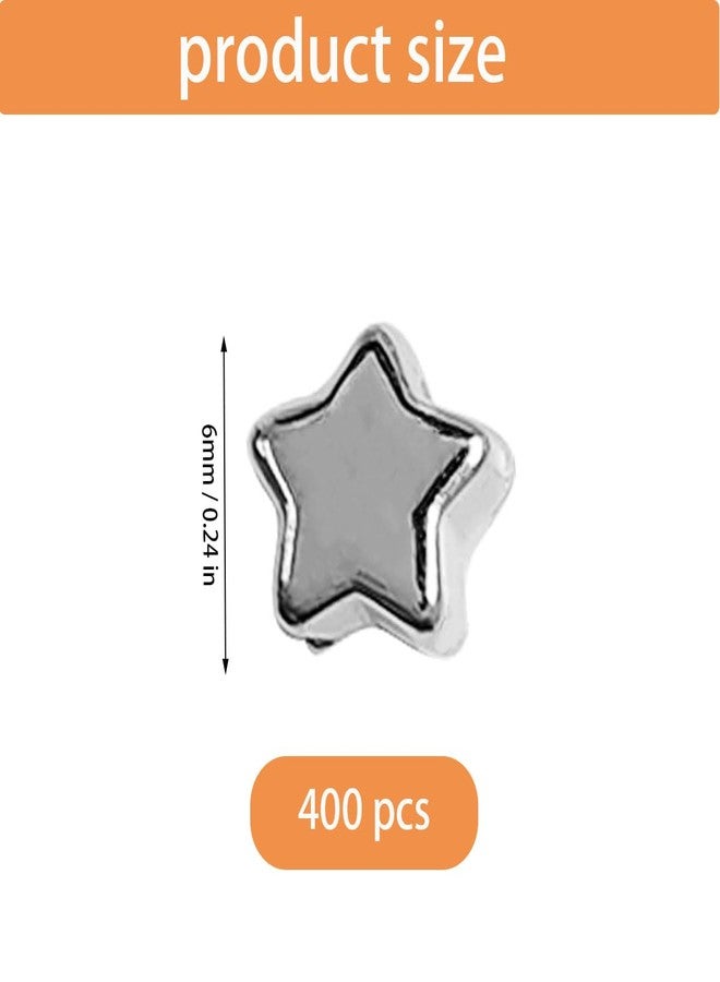 ZYYC 400 Pieces Star Shape Spacer Beads, Star Spacer Beads, Star Beads, Star Beads, 6mm Star Spacer Beads, Spacer Beads Star, Large Hole Star Loose Beads, Star Spacer Beads Accessories (Silver) - Image 4