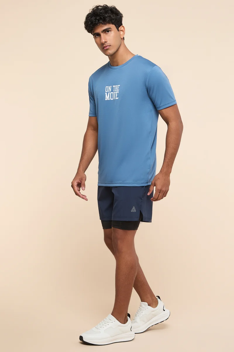 R&B Layered Active Shorts with Drawstring Waist