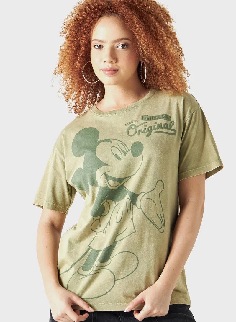 SP Characters Mickey Mouse Print T-Shirt