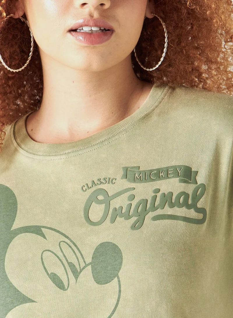 SP Characters Mickey Mouse Print T-Shirt