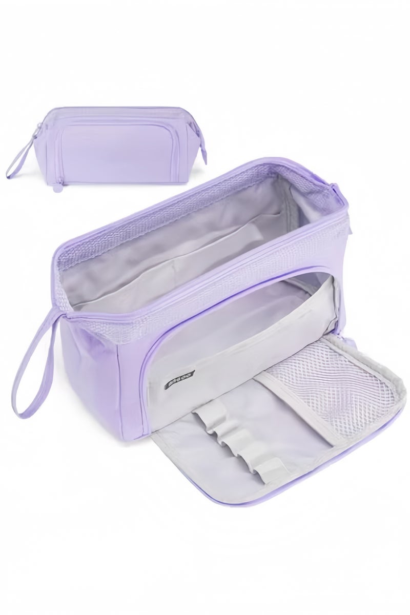 GGEROU Pencil Case For Girls Boys Secondary School, Multi Compartment Pencil Pouch Stationery Organizer,Aesthetic Pencil Bag Purple - Image 1