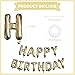 KALOR Light Gold Happy Birthday Balloons Banner 16 Inch Mylar Foil Letters Balloon Sign for Birthday Party Decorations Photo Booth Backdrop - Image 4