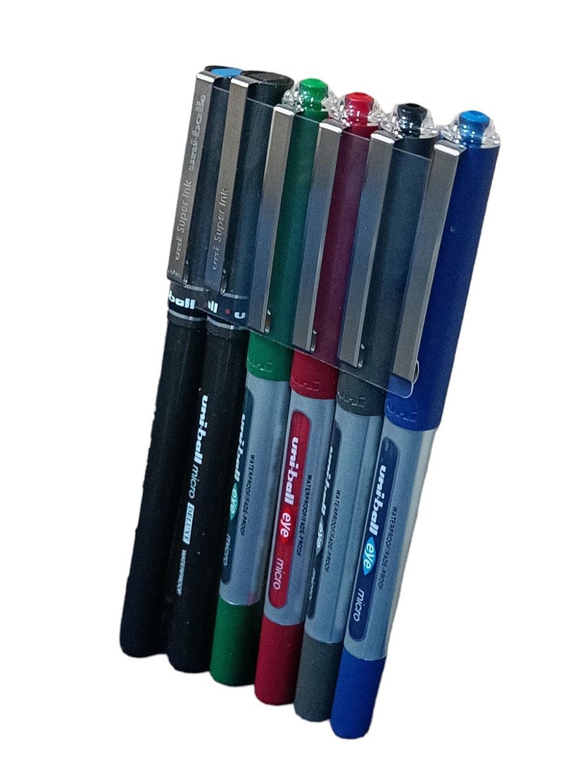 Uniball 6-Piece Liquid Ink Pen Set Multicolour  - Image 1