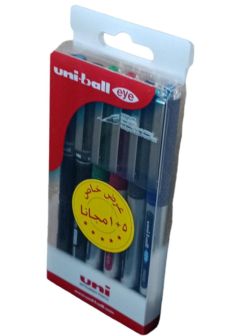 Uniball 6-Piece Liquid Ink Pen Set Multicolour  - Image 4
