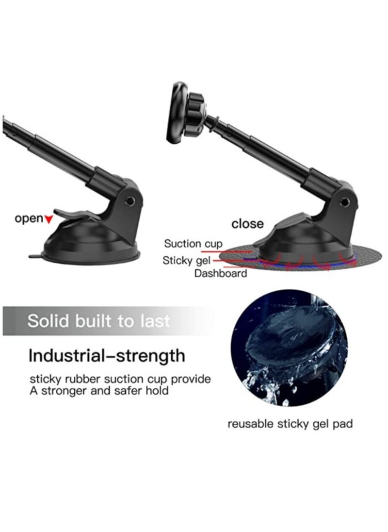 Phone Planet Yesido Magnetic car Phone Mount, with 6 Powerfull Magnets Adjustable Telescopic Arm Dashboard Wind Shield car Phone Mount Holder,Strong Suction Cup for iPhone, Android  - Image 4