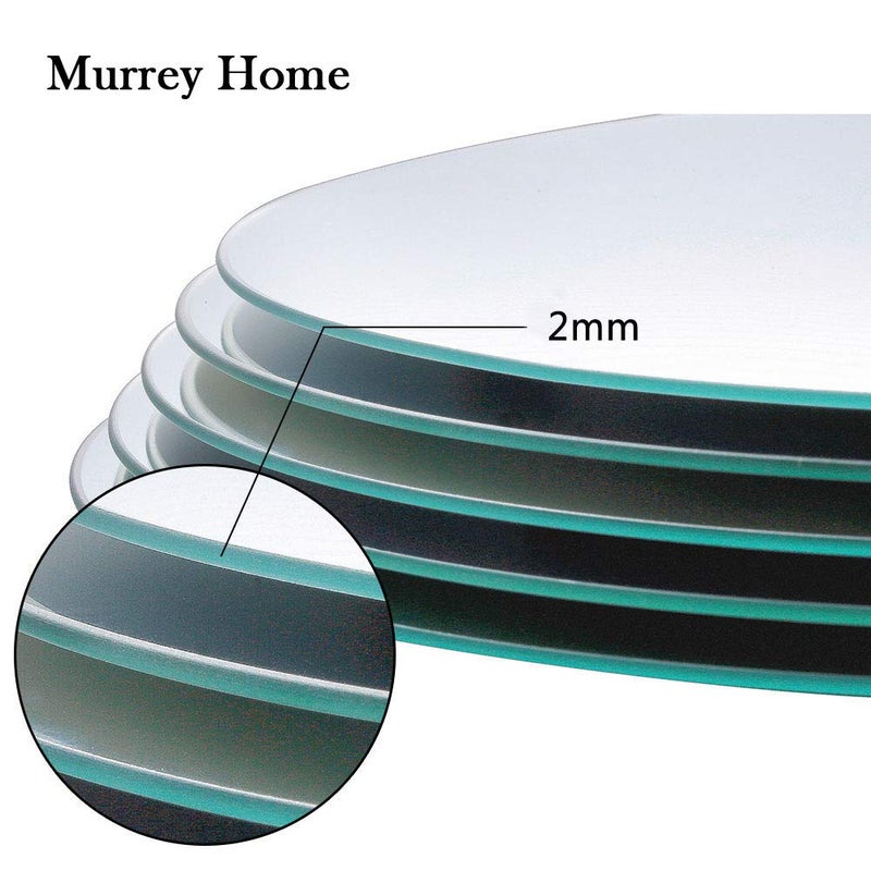 Murrey Home 12 Pack Mirror Centerpieces for Tables, 12" Round Mirrors for Centerpieces Wedding Party Mirror Tiles Christmas Decorations, 2MM - Image 2