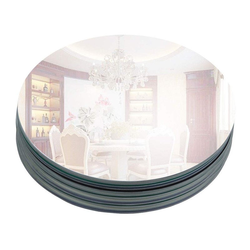 Murrey Home 12 Pack Mirror Centerpieces for Tables, 12" Round Mirrors for Centerpieces Wedding Party Mirror Tiles Christmas Decorations, 2MM - Image 1