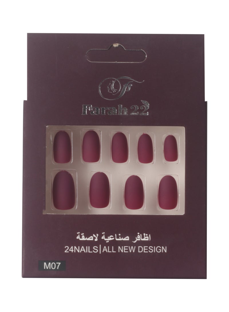 Farah22 24-Piece Matte Adhesive False Nails - Image 1