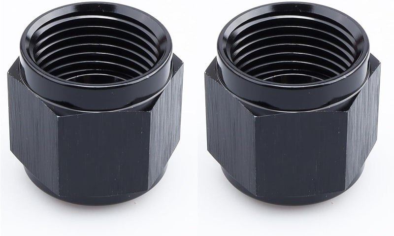 AC PERFORMANCE -12 AN Female Flare Cap Port Plug Block Fitting Adapter Aluminum Black, Pack of 2 - Image 4