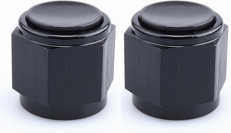 AC PERFORMANCE -12 AN Female Flare Cap Port Plug Block Fitting Adapter Aluminum Black, Pack of 2 - Image 3