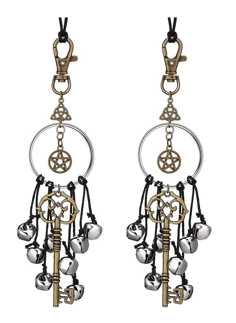 SYOSI Vintage Door Bells for Decoration, Magical Style Bells Supplies, Special Unique Decor, Interesting Antique Magic Keys, Great Gifts, 2PCS  - Image 1