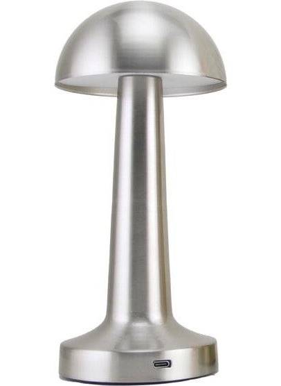 MiniHome - Mushroom Model Rechargeable Retro Table Lamp with Dimmer Silver - Image 1