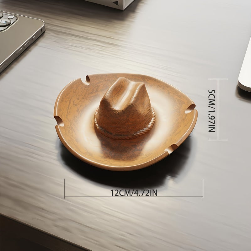 Western Cowboy Hat Shaped Ashtray Unique Style M1 Decorative for Office Home Outdoor - Image 5