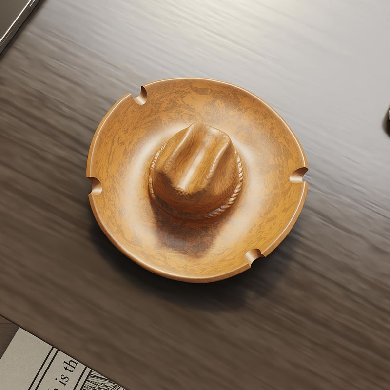 Western Cowboy Hat Shaped Ashtray Unique Style M1 Decorative for Office Home Outdoor - Image 3