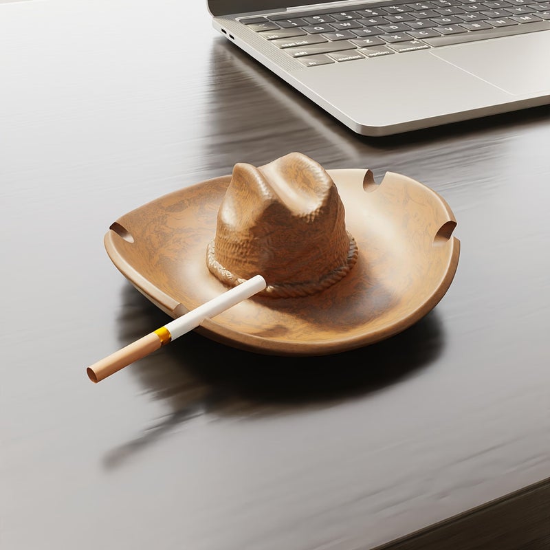 Western Cowboy Hat Shaped Ashtray Unique Style M1 Decorative for Office Home Outdoor - Image 4