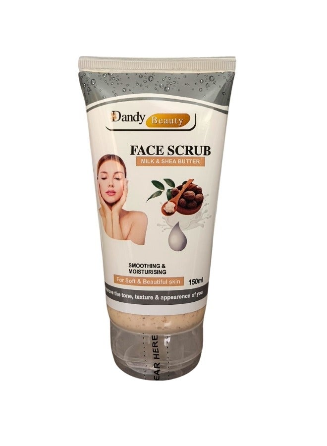 DANDY Face Scrub Milk & Shea Butter Improve tone, texture & appearance of you 150 ml - Image 1