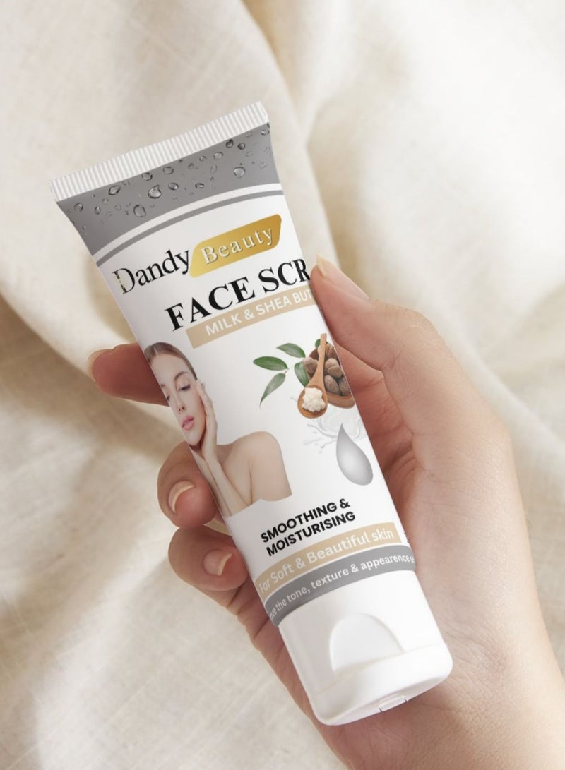 DANDY Face Scrub Milk & Shea Butter Improve tone, texture & appearance of you 150 ml - Image 4