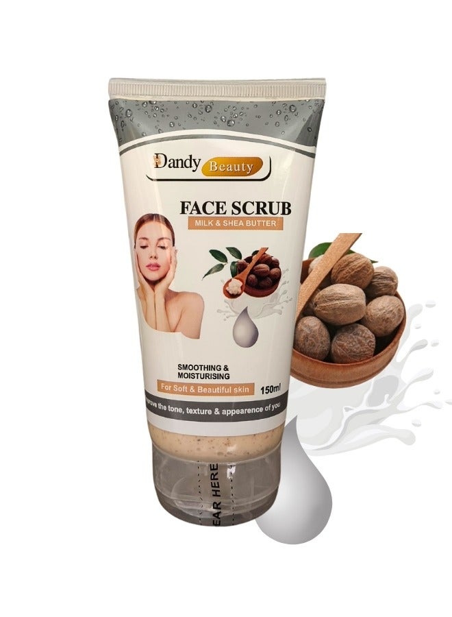 DANDY Face Scrub Milk & Shea Butter Improve tone, texture & appearance of you 150 ml - Image 2