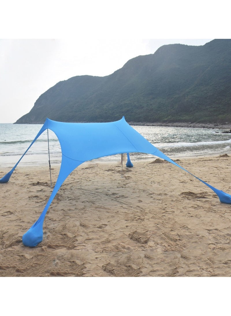 Generic Portable Beach Tent Sun Shelter UPF 50+ Sunshade with Sand Anchors 2 Foldable Metal Poles Anti-Wind Canopy for Camping, Fishing, Picnics, Backyard  - Image 1