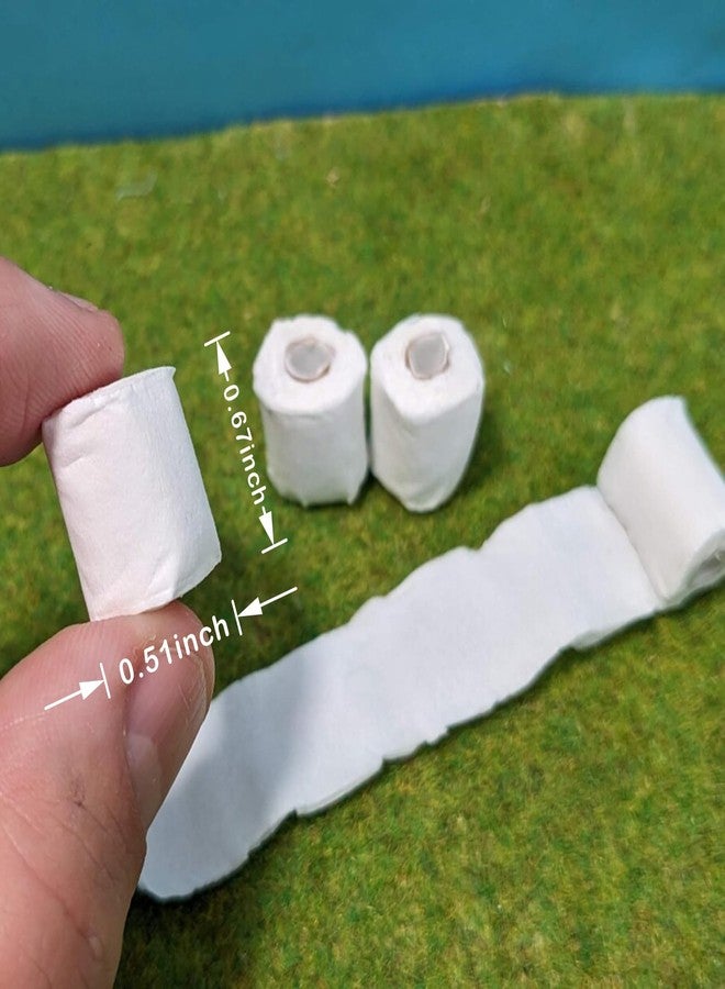 RillyRellow Miniature Toilet Paper Roll, Dollhouse Toilet Paper, Miniature Tissue Paper, Mini Toilet Paper Rolls for Dollhouse, Kitchen and Bathroom Micro Models, Doll Photography Props (10PCS) - Image 5