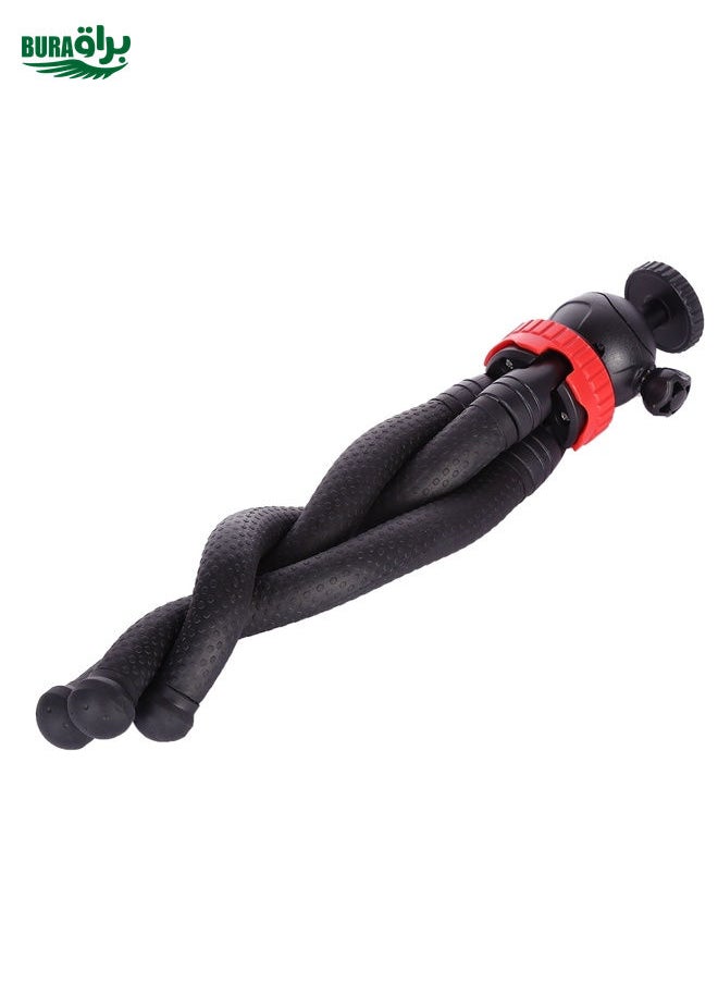 BURAQ - MZ305 Mini Octopus Flexible Tripod Holder with Ball Head for SLR Cameras, GoPro HERO10 Black / HERO9 Black / HERO8 Black /7 /6 /5 /5 Session /4 Session /4 /3+ /3 /2 /1, DJI Osmo Action, Xiaoyi and Other Action Cameras, Cellphone, Size:30cmx5cm - Image 1