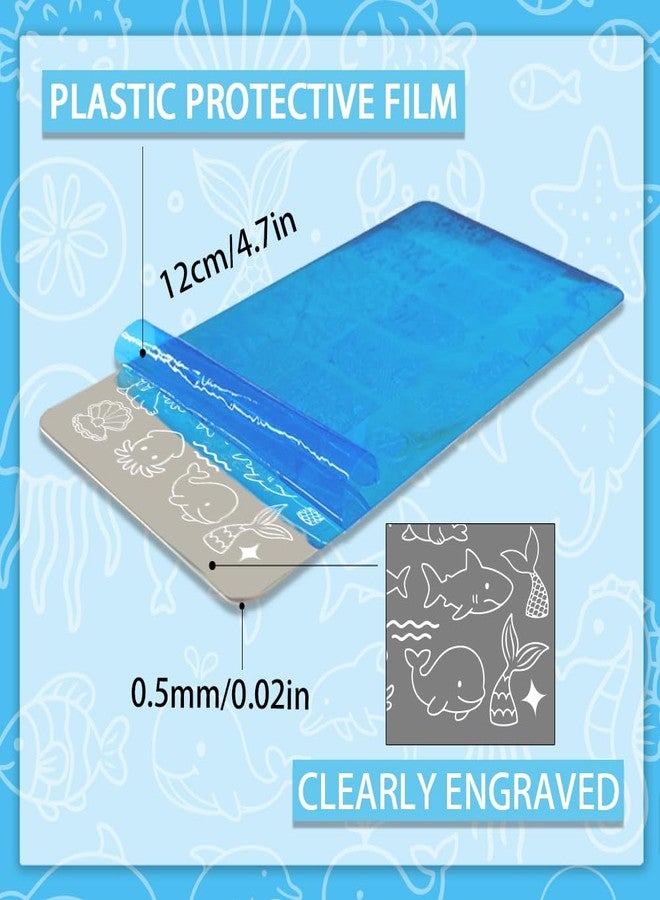 PH PandaHall 3pcs Summer Ocean Nail Stamping Plate Kit, Marine Animal Whale Shell Art Templates Sea Beach Nail Art Stencils with Stamper and Scraper for DIY Print Manicures Salon Design - Image 2