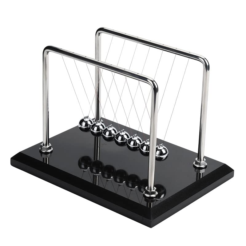CERROPI Newton Cradle Balance Balls 7 Ball Newton Pendulum Classic Swing Ball Desk Toy Accessory 11 inch 65 Sec Swingtime