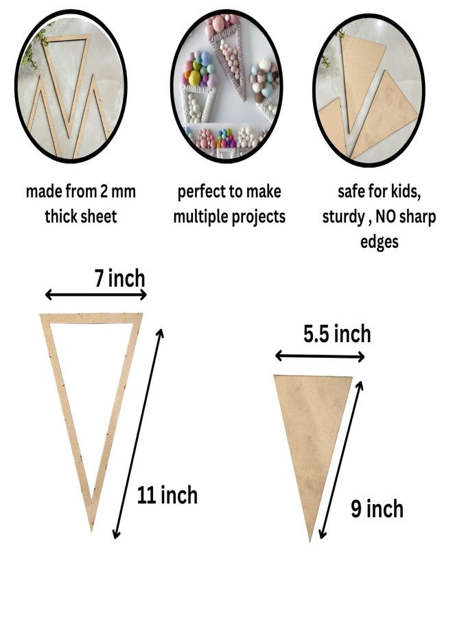 Zippy Flora مجموعة قوالب وقوالب Zippy Flora MDF للمشاريع اليدوية والحرفية (قالب مخروط الآيس كريم + قالب (مجموعتان)) - Image 3