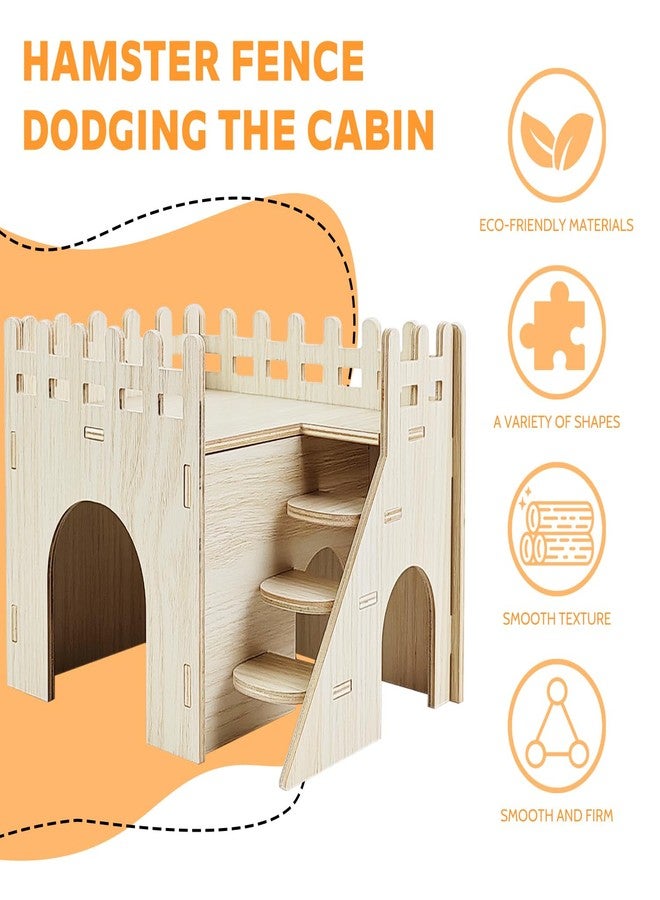 Highland Farms Select Hamster House,Tiny House with Slide House, Double-Decker Hut, Hamsters Cage Accessories,Small Animal Habitat Decor for Hamsters - Image 3