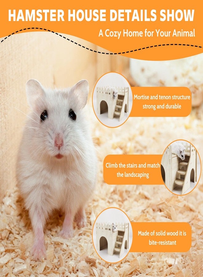 Highland Farms Select Hamster House,Tiny House with Slide House, Double-Decker Hut, Hamsters Cage Accessories,Small Animal Habitat Decor for Hamsters - Image 4
