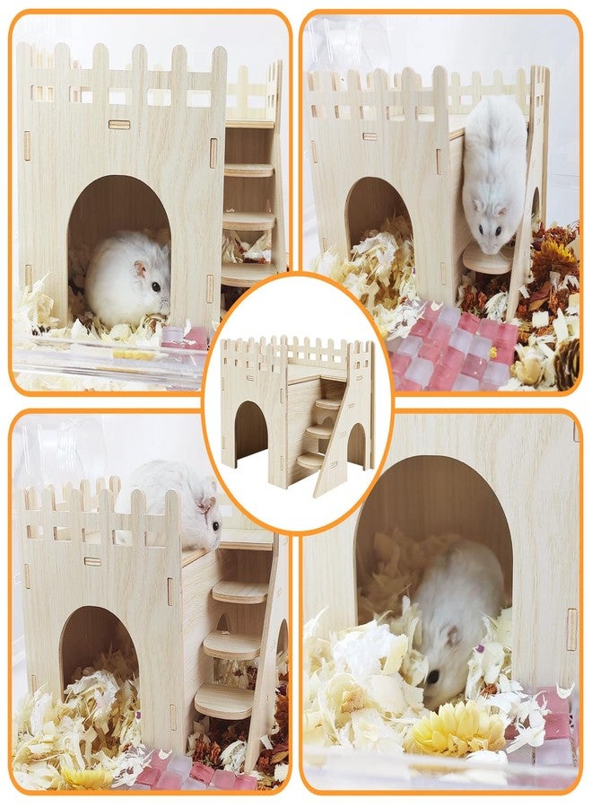 Highland Farms Select Hamster House,Tiny House with Slide House, Double-Decker Hut, Hamsters Cage Accessories,Small Animal Habitat Decor for Hamsters - Image 5