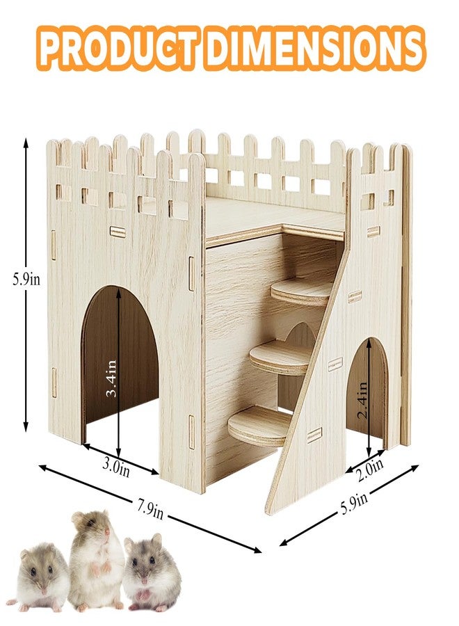 Highland Farms Select Hamster House,Tiny House with Slide House, Double-Decker Hut, Hamsters Cage Accessories,Small Animal Habitat Decor for Hamsters - Image 2