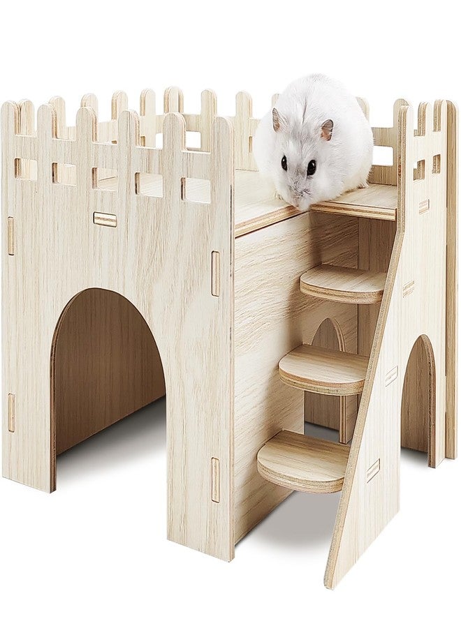 Highland Farms Select Hamster House,Tiny House with Slide House, Double-Decker Hut, Hamsters Cage Accessories,Small Animal Habitat Decor for Hamsters - Image 1